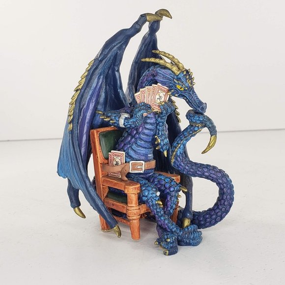 Hamilton Collection Dragon Hold Em Or Fold Em Sly Sal Figurine Poker *FLAW* - Picture 1 of 7